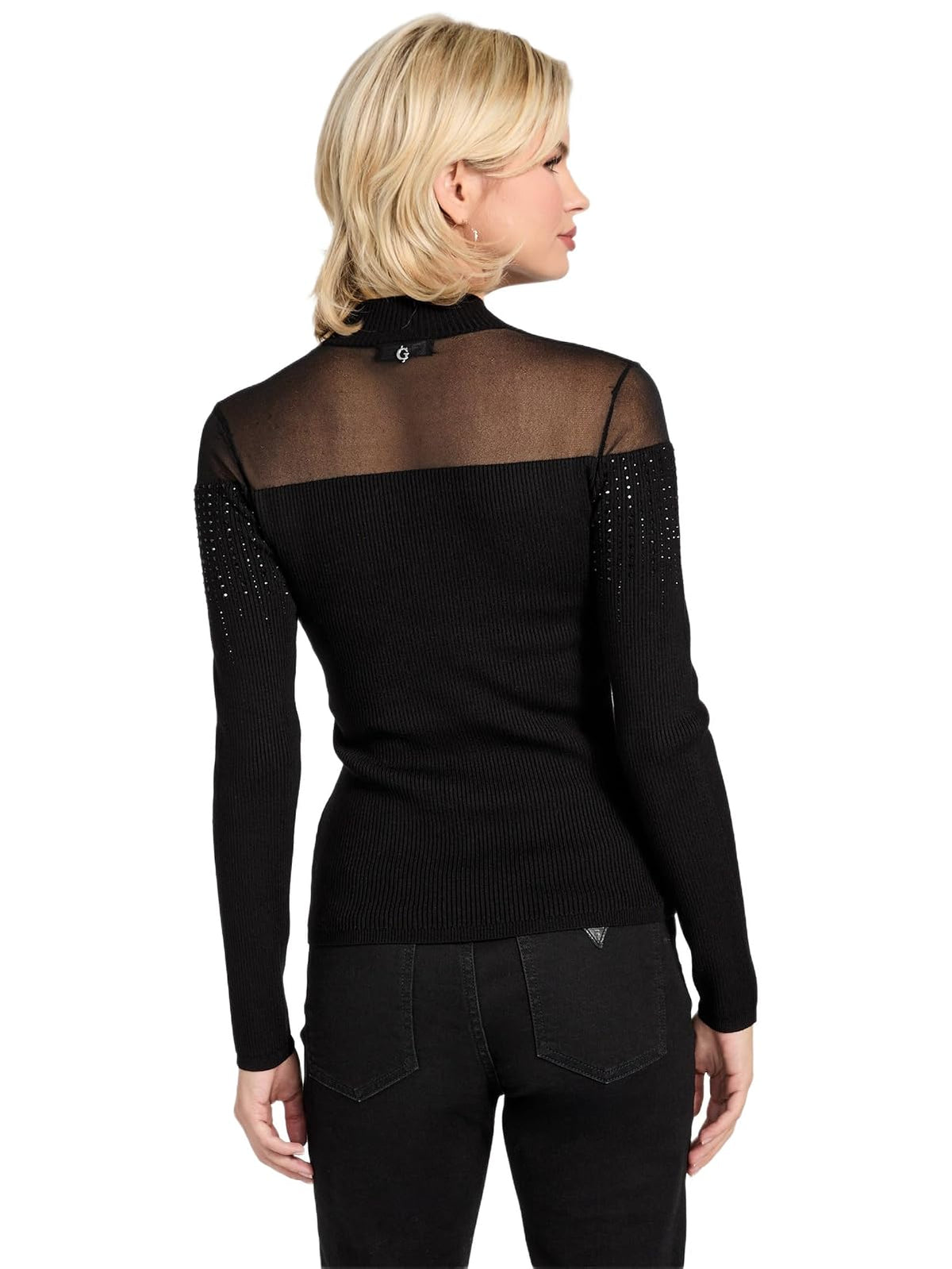 Guess Eco Long Sleeve Jeena Embellish Rib Sweater Suéter Mujer