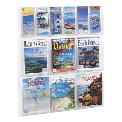 Safco 5606CL Reveal 6 Magazine and 6 Pamphlet Display, Clear