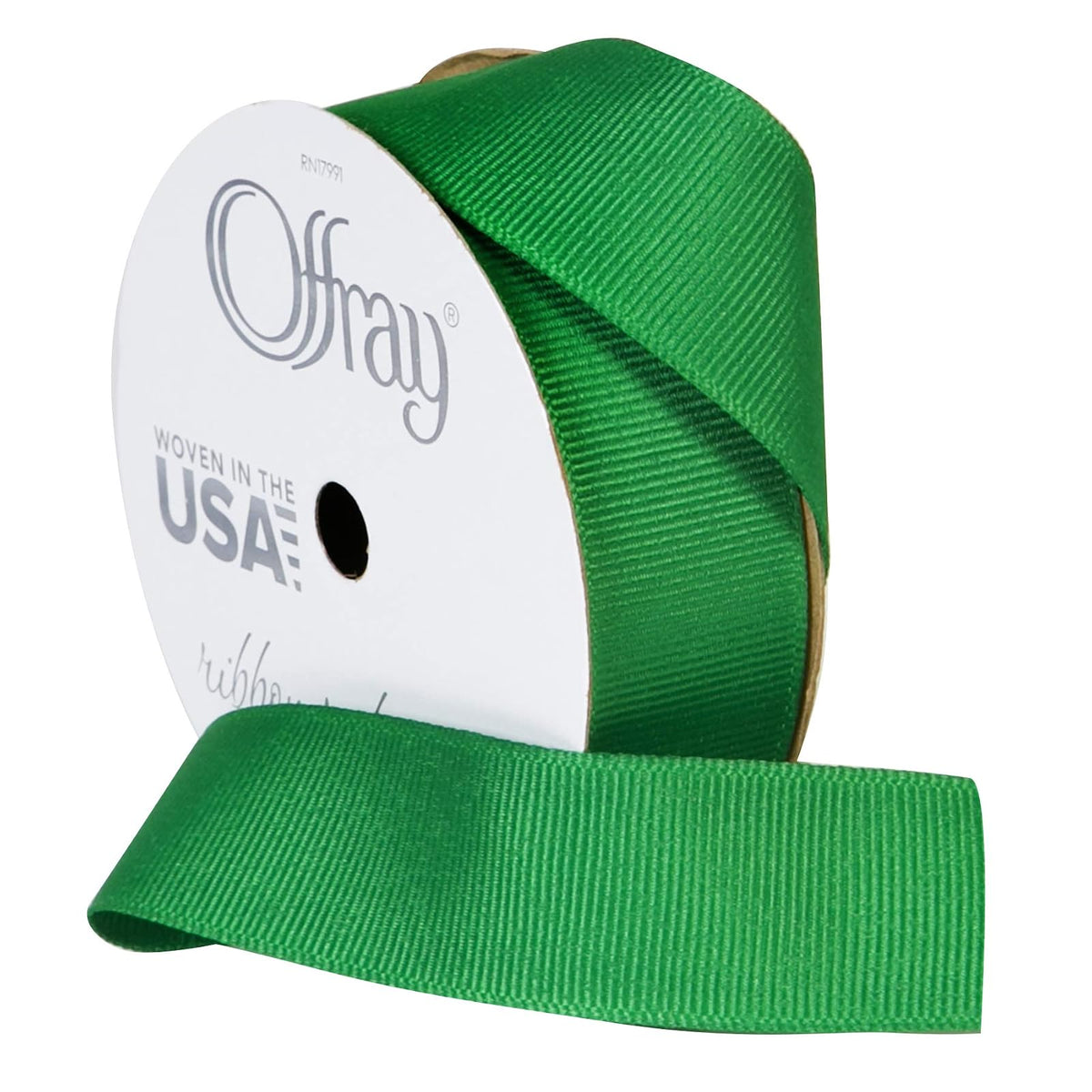 Offray - Cinta de grogrén para Manualidades, 7/8 Pulgadas x 18 pies, Esmeralda