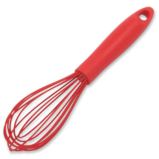 Chef Craft - Batidor de cocina de alambre de silicona premium, 10.5 pulgadas, rojo