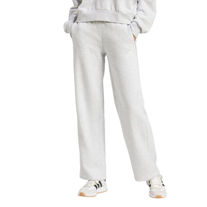 adidas Pantalón de Forro Polar Logo Pequeño Mujer - M - gris claro jaspeado - blanco