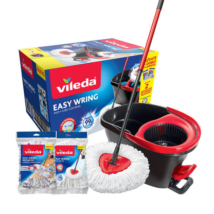 Vileda Easy Wring Trapeador de Microfibra con Cubeta y Pedal - 1 Repuesto LP