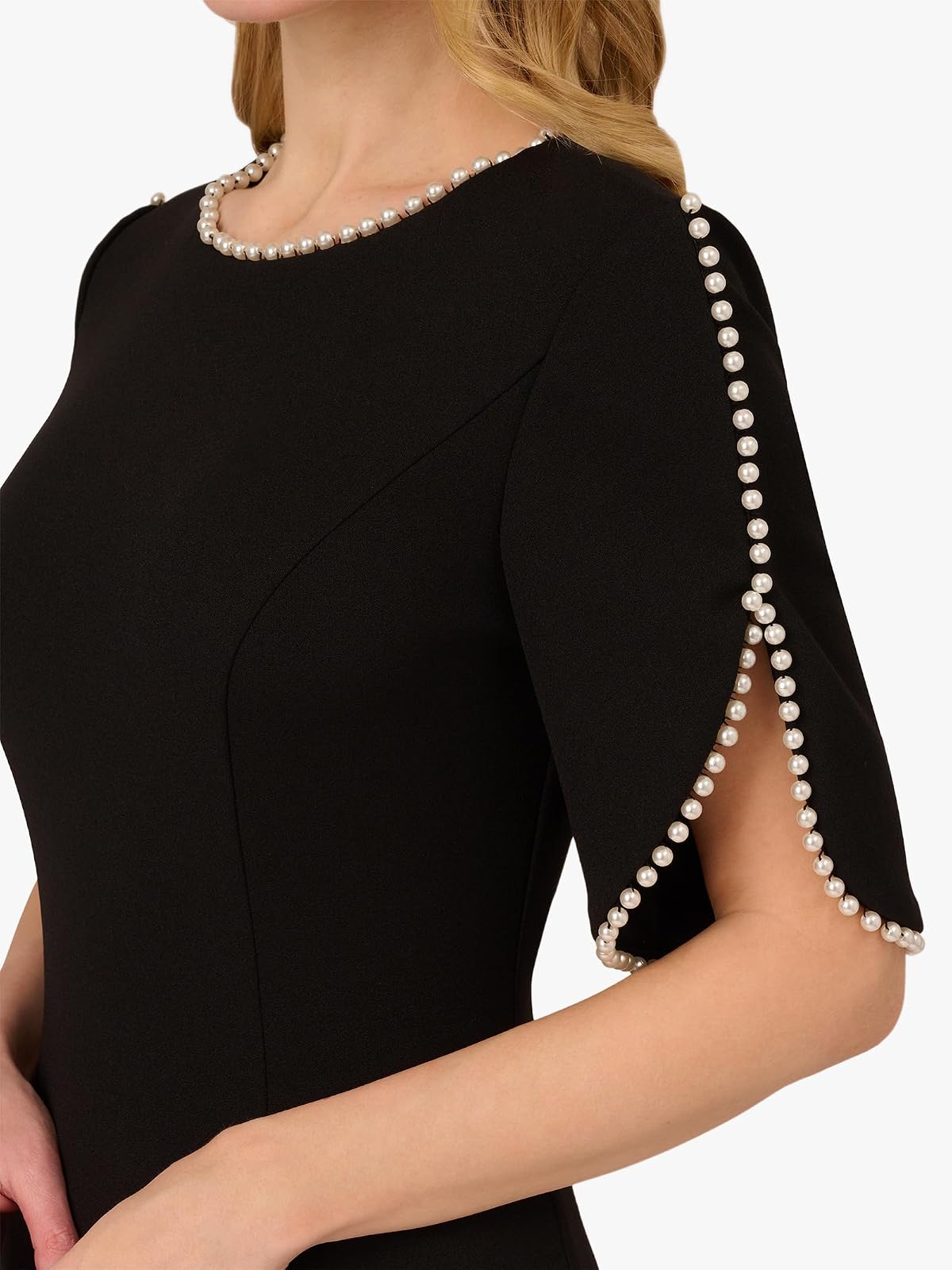 Adrianna Papell Vestido Midi Perla Crepe Punto Vestido Mujer
