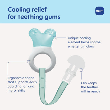 MAM Mini Cooler Teether with Clip, Girl, 2+ Months