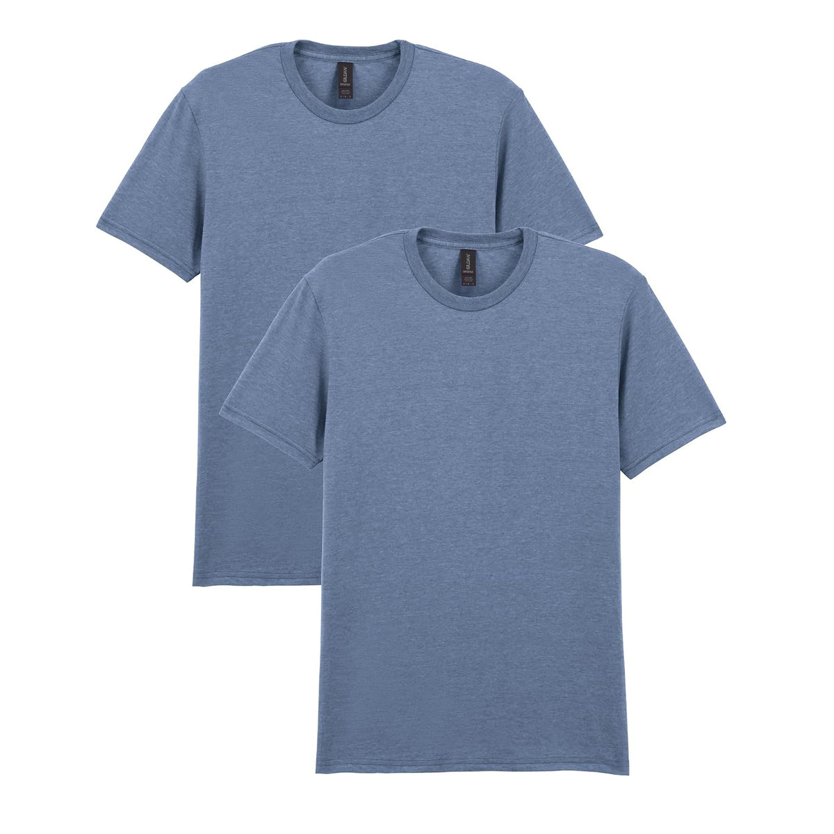 Gildan Softstyle Camiseta de Algodón para Hombre, Estilo G64000 - Heather índigo (paquete de 2) - M