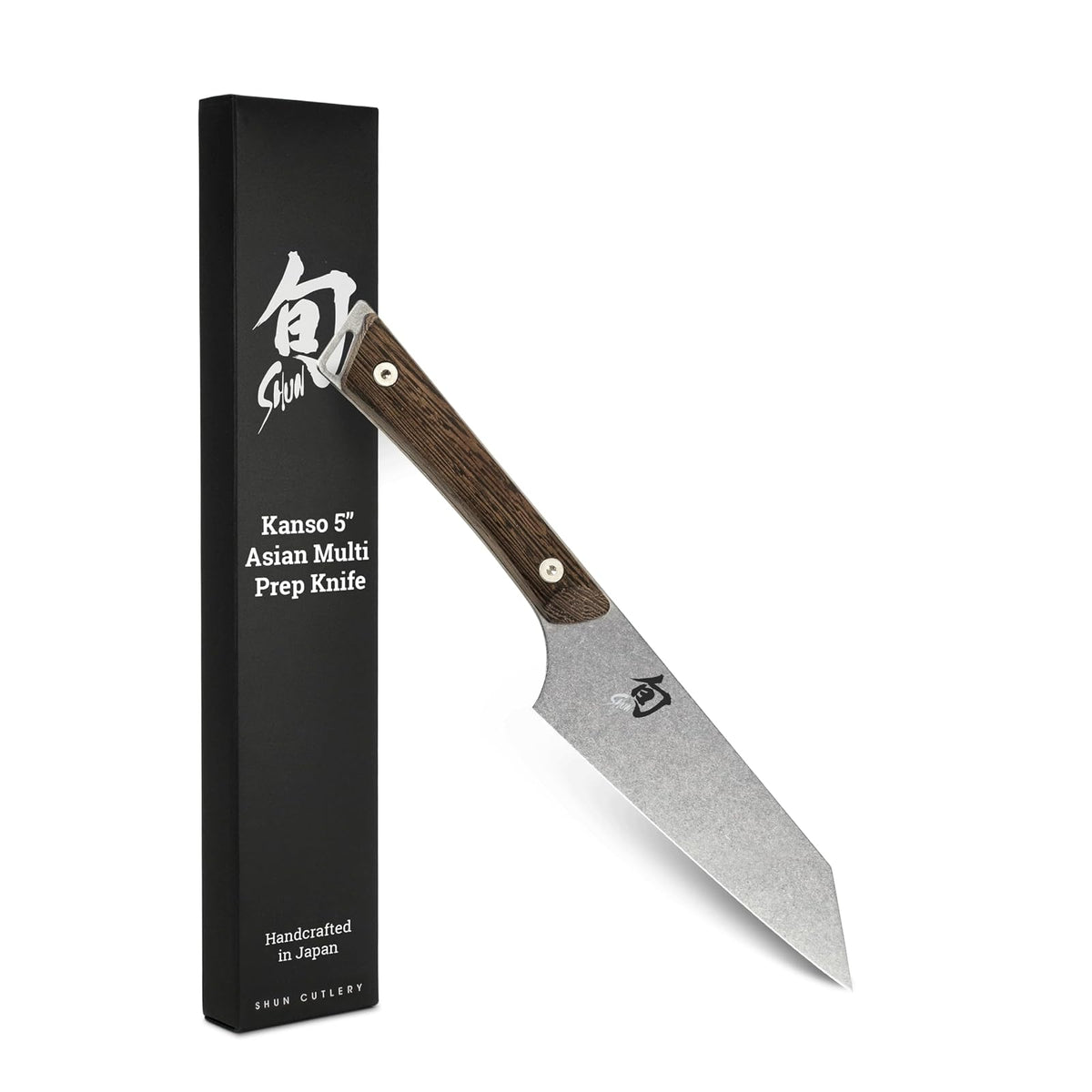 Shun Kanso Cuchillo Multipreparación Asiático 5 | 5 pulgadas, hoja doble bisel acero inoxidable, mango tagayasan contorneado, acabado Heritage, punta triangular
