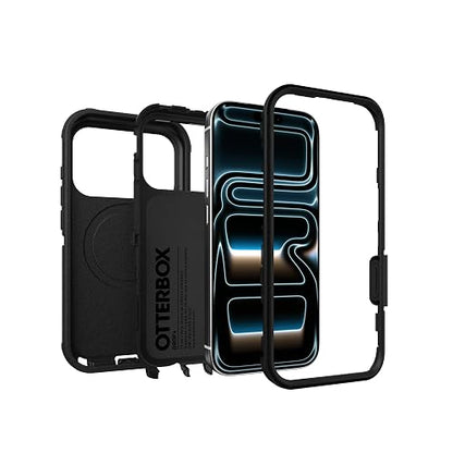 OtterBox - Funda para iPhone 17 Pro Defender Pro Series, Color Negro, Resistente, Resistente y Duradera, a presión en MagSafe