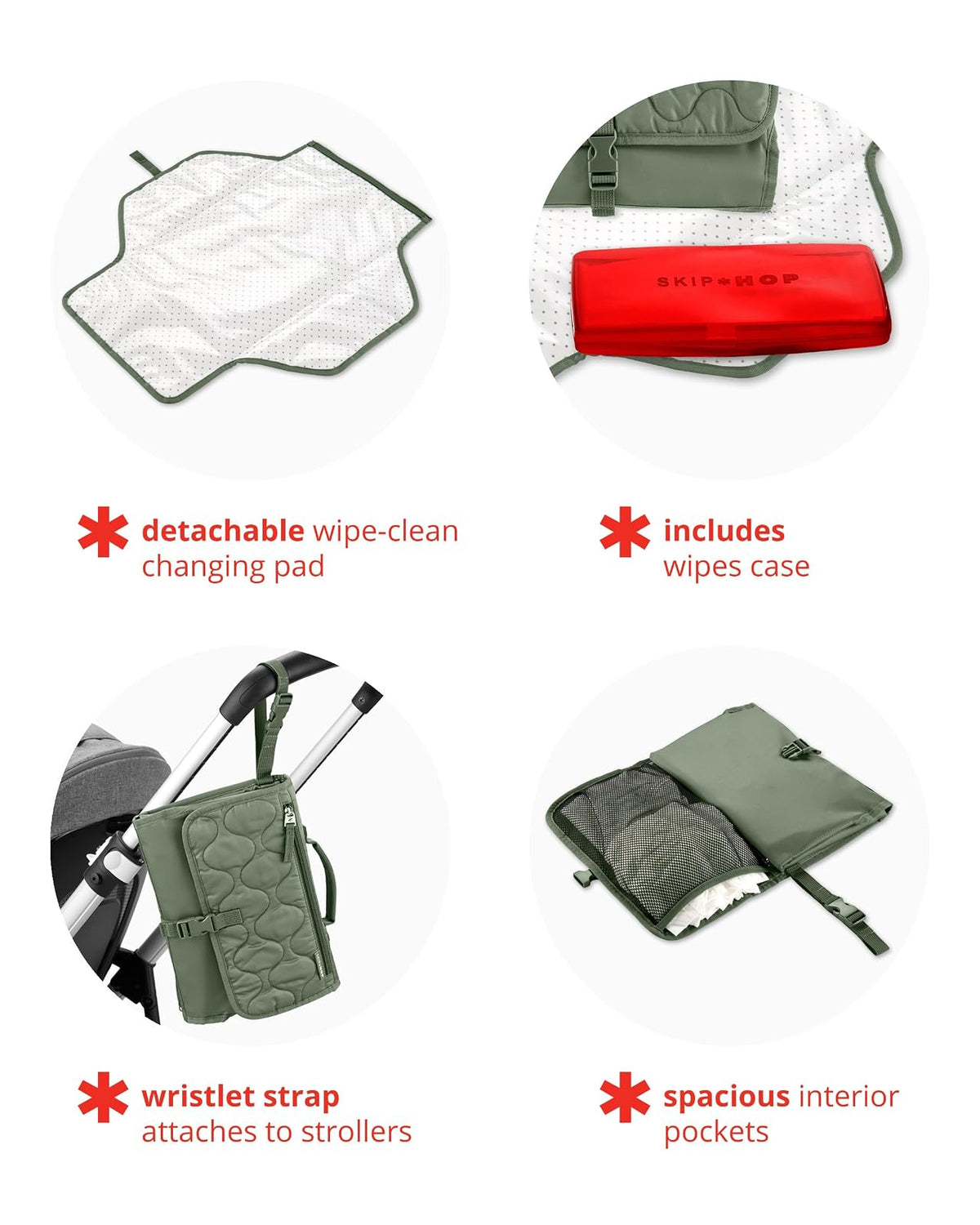Skip Hop - Cambiador portátil para bebé, Pronto, Sage