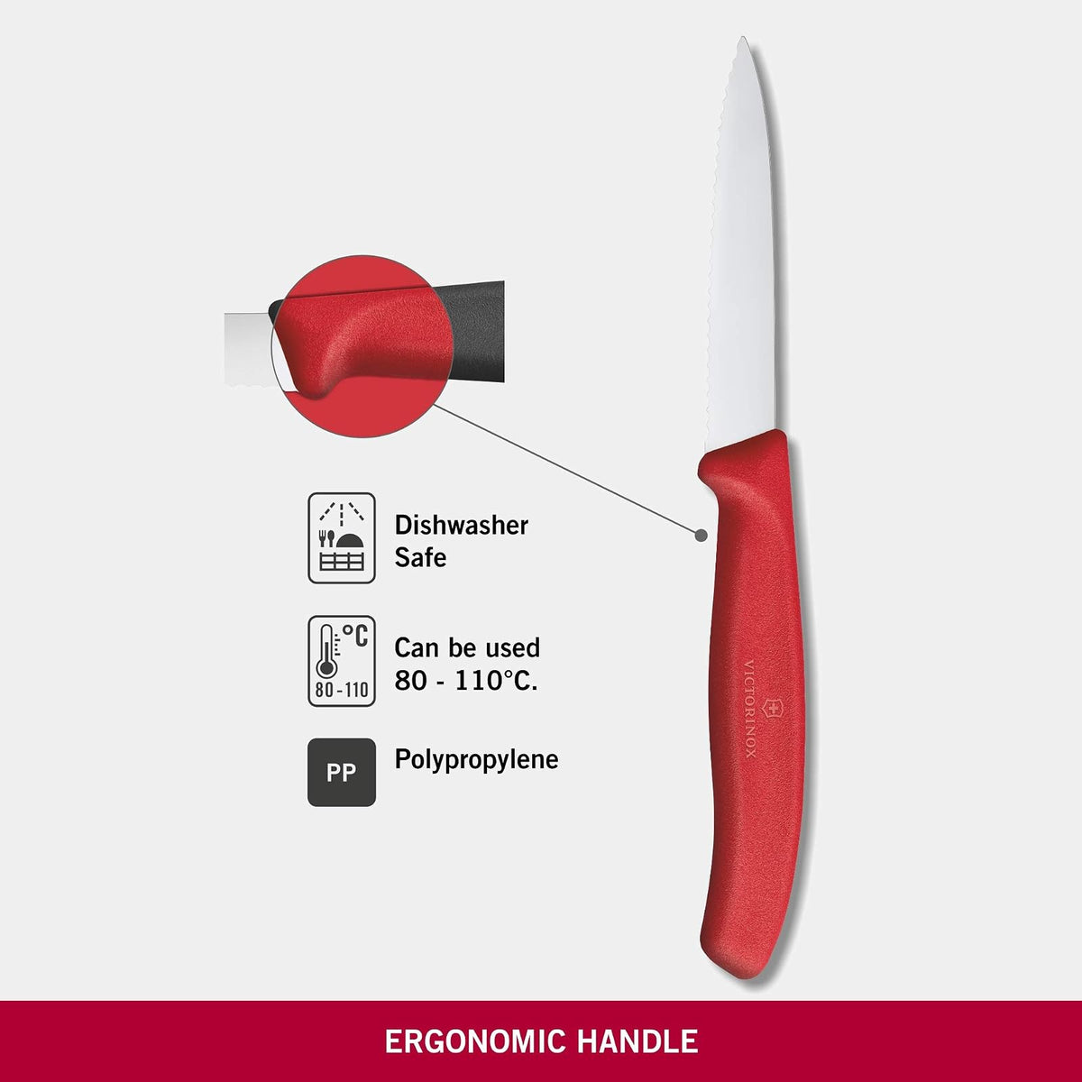 Victorinox Cuchillo para Verduras, Rojo, 8 Centímetros