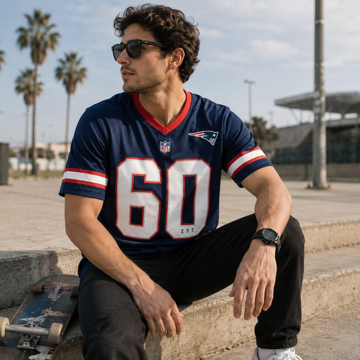 NFL Fan T-Shirt New England Patriots Azul Marino para Hombre