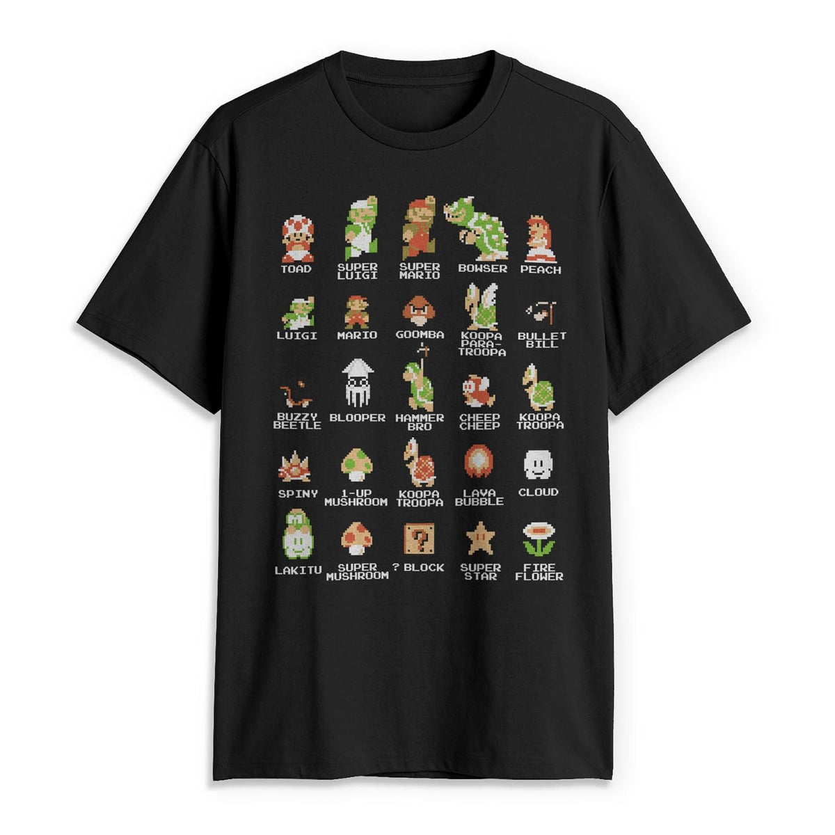 Nintendo Playera Pixel Cast Camiseta para para Hombre
