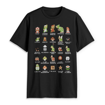 Nintendo Playera Pixel Cast Camiseta para para Hombre