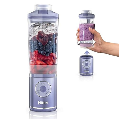 Ninja Blast Max, licuadora portátil + Twist & Go, licuadora personal, licuadora ninja, licuado, mezcla, hielo aplastado, 3 programas, sin cable, recipiente extraíble de 22 onzas, apto para lavaplatos,