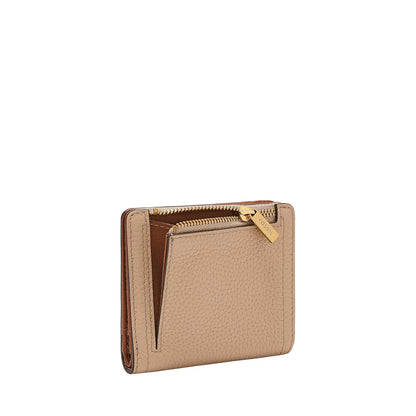 Cartera plegable Fossil Logan de piel en color blanco para mujer