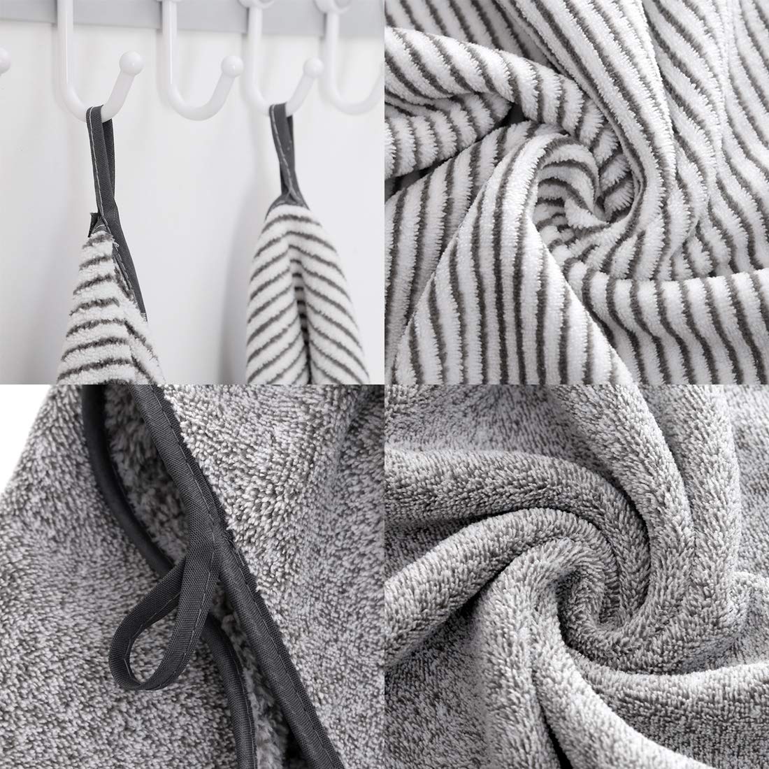 Toallas de baño de bambú, Gran tamaño de 140 cm x 74 cm, Toalla de Microfibra para el Cuerpo, Juegos de Toallas para Limpieza de baño, superabsorbentes y de Secado rápido para Gimnasio, 2 Unidades