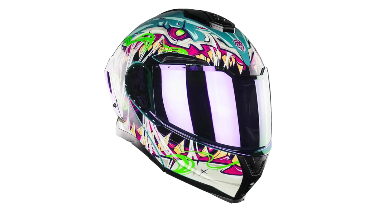 KOV Casco Apolo SKUALO Azul ABATIBLE para Moto Certificado Dot