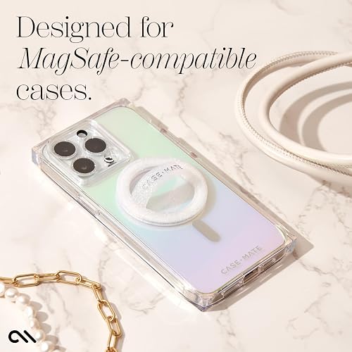 Case-Mate MagSafe Loop Grip Agarre magnético para teléfono | Empuñaduras De Teléfono MagSafe Suaves Y Plegables Delgadas para La Parte Posterior del Teléfono para iPhone Pro MAX 16 - Destello Blanco