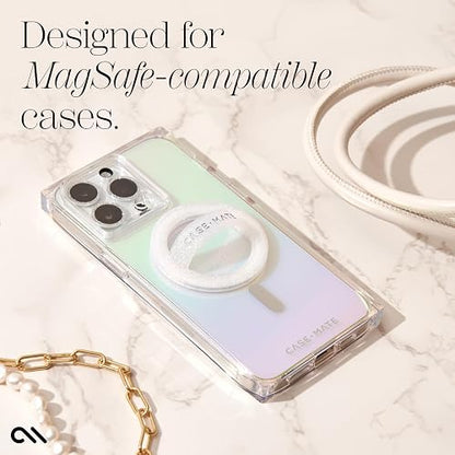 Case-Mate MagSafe Loop Grip Agarre magnético para teléfono | Empuñaduras De Teléfono MagSafe Suaves Y Plegables Delgadas para La Parte Posterior del Teléfono para iPhone Pro MAX 16 - Destello Blanco