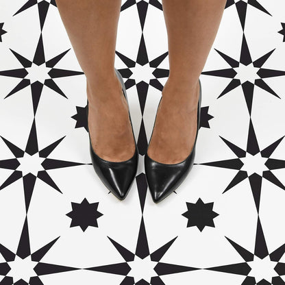 FloorPops FP2948 Altair - Azulejos para despegar y pegar, color negro