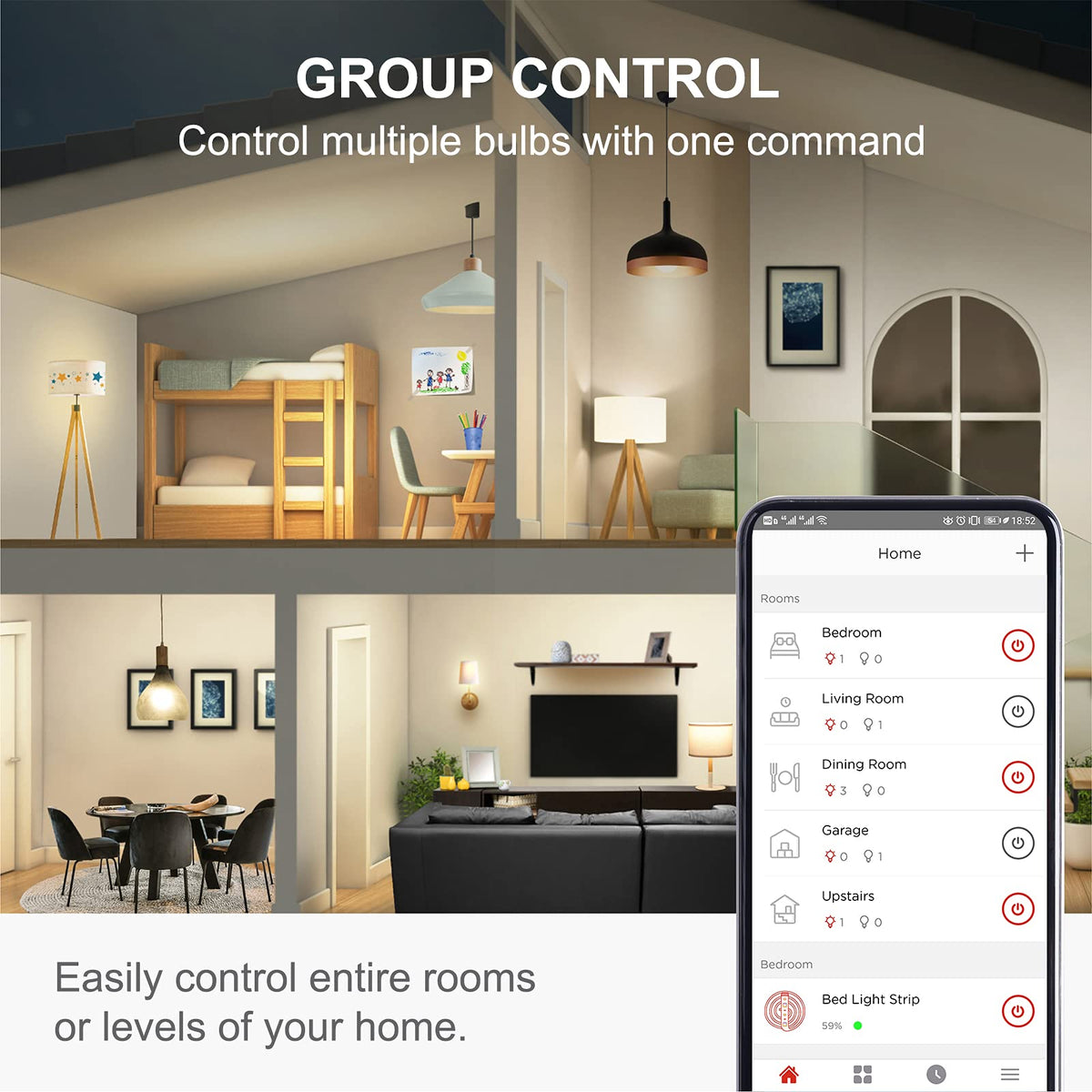 Sengled Smart foco LED, Smart WiFi A19 regulable LED foco, suave blanco equivalente, Blanco Suave