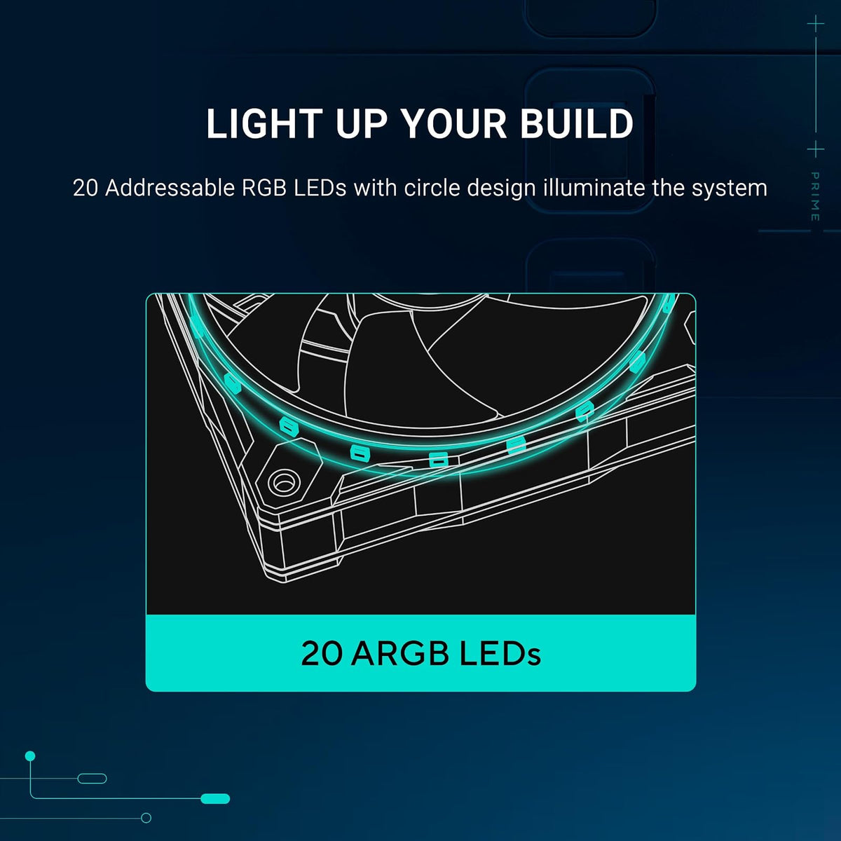 ASUS Prime MR120 ARGB - Ventilador negro triple paquete, marco extra grueso de 28 mm, refrigeración silenciosa de alto rendimiento con control PWM, 20 LED ARGB con iluminación de marco de doble cara