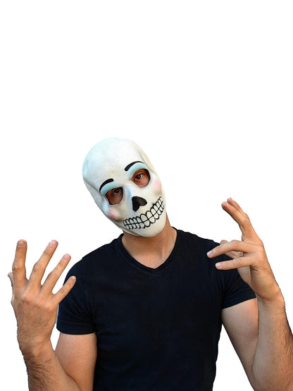 Day of the Dead: Catrin, Máscara Divertida de Calavera Mexicana, Antifaz Máscaras de Calacas Ideal para Halloween y Día de Muertos