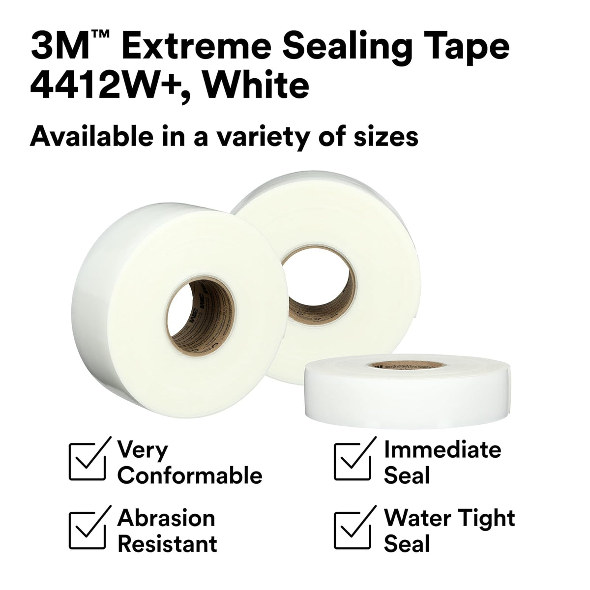 3M™ Extreme Sealing Tape 4412W+, blanco, 2" x 18 yardas, 1 rollo