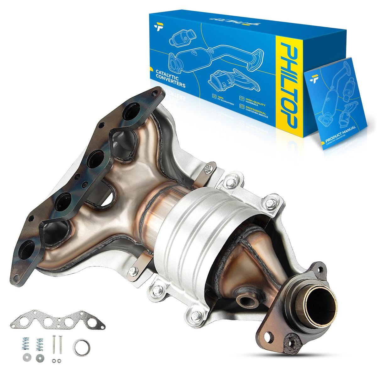 PHILTOP Convertidor Catalítico Frontal para Honda Civic 2001-2005 DX/LX de Ajuste Directo