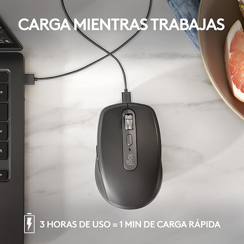 Logitech MX Anywhere 3S Compact Mouse inalámbrico, Desplazamiento Veloz en Todos Lados, dpi 8K, silencioso, Botones programables, USB C, Bluetooth, Windows PC, Linux, Chrome, Mac - Rosa