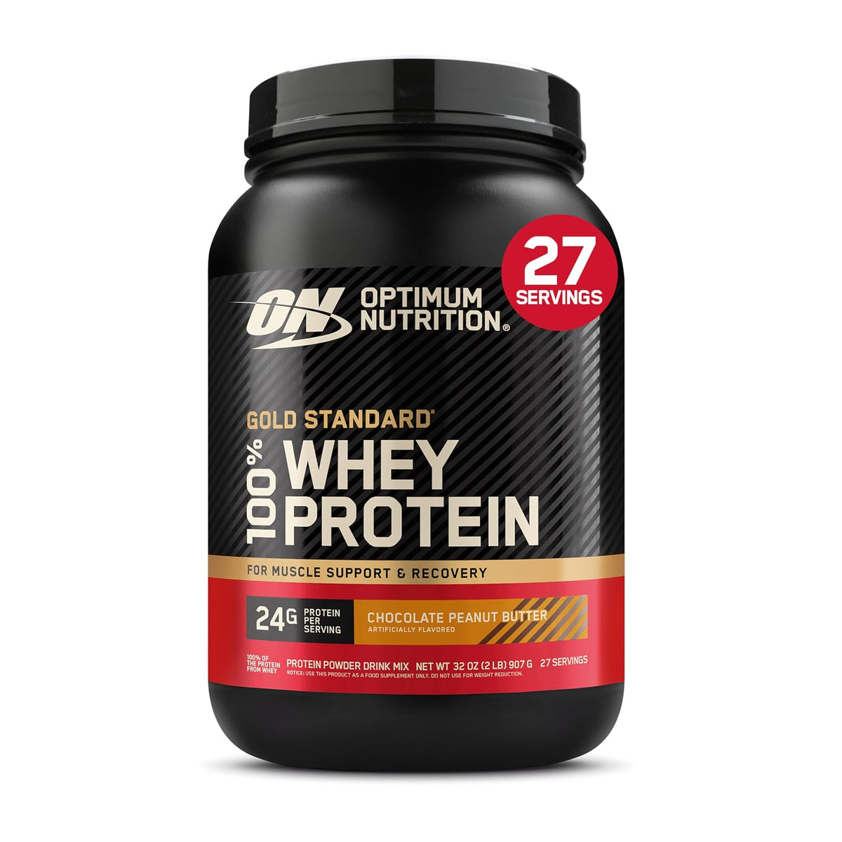 Optimum Nutrition Gold Standard 100% Whey Proteína en Polvo | Chocolate Peanut Butter | 2 lb