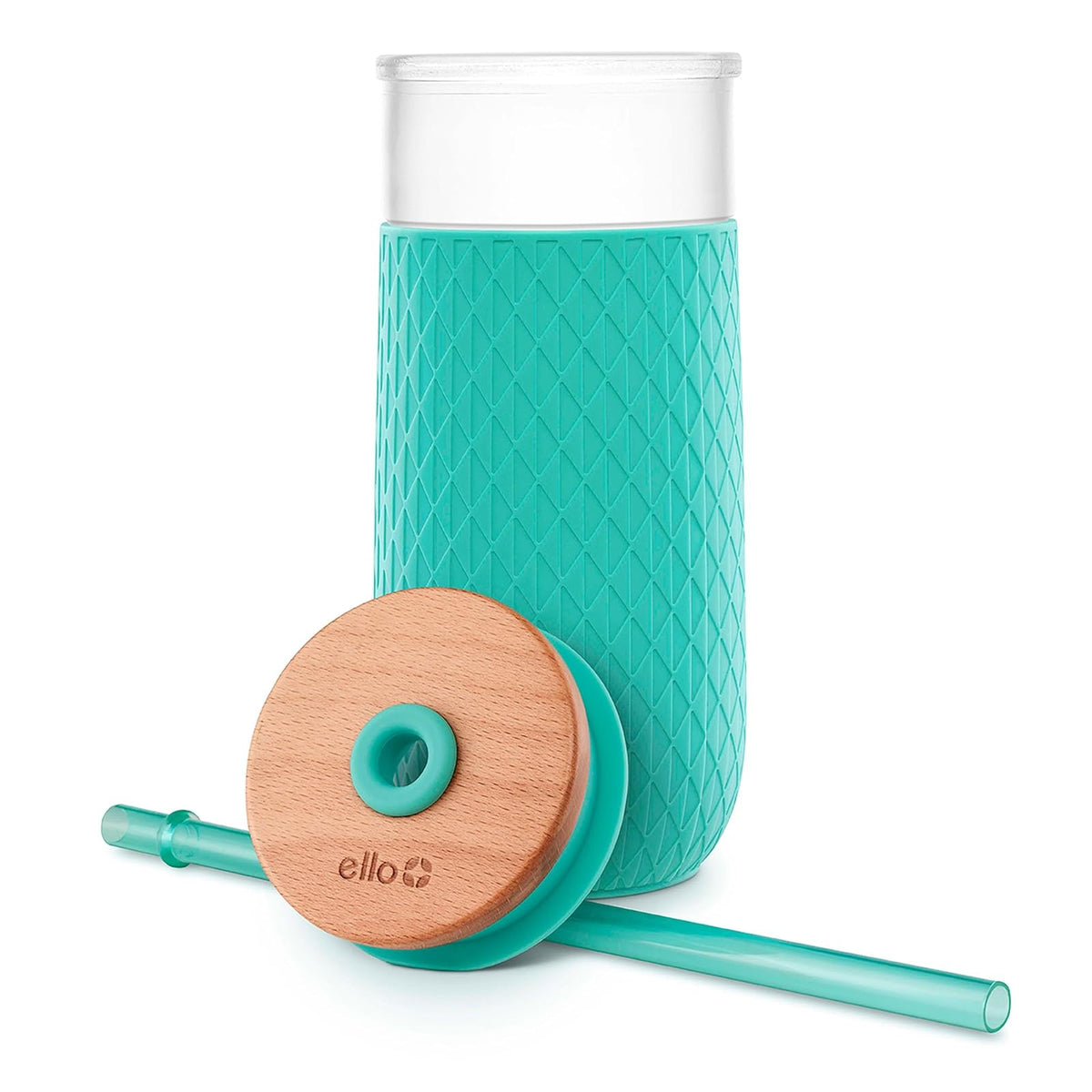Ello Devon Vaso de Vidrio con popote, 591 ml