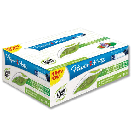 Paper Mate M17400110308 Liquid Paper Corrector en Cinta con Diseño Ergonómico de 5mm x 8.5 m