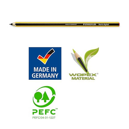 Staedtler 180 22 Noris Digital EMR Stylus en forma de lápiz, punta fina de 0,7 mm, 4096 niveles de sensibilidad a la presión, no requiere carga