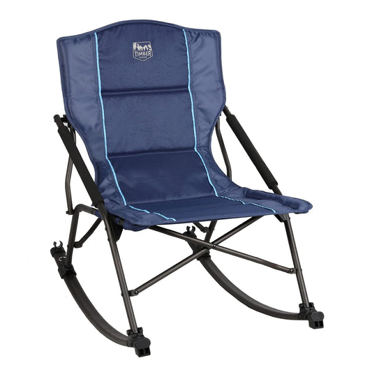 Timber Ridge Catalpa Relax, Rock Silla Mecedora Plegable al Aire Libre con Marco de Acero, Azul, 57.9 x 87.63 x 43.43 cm