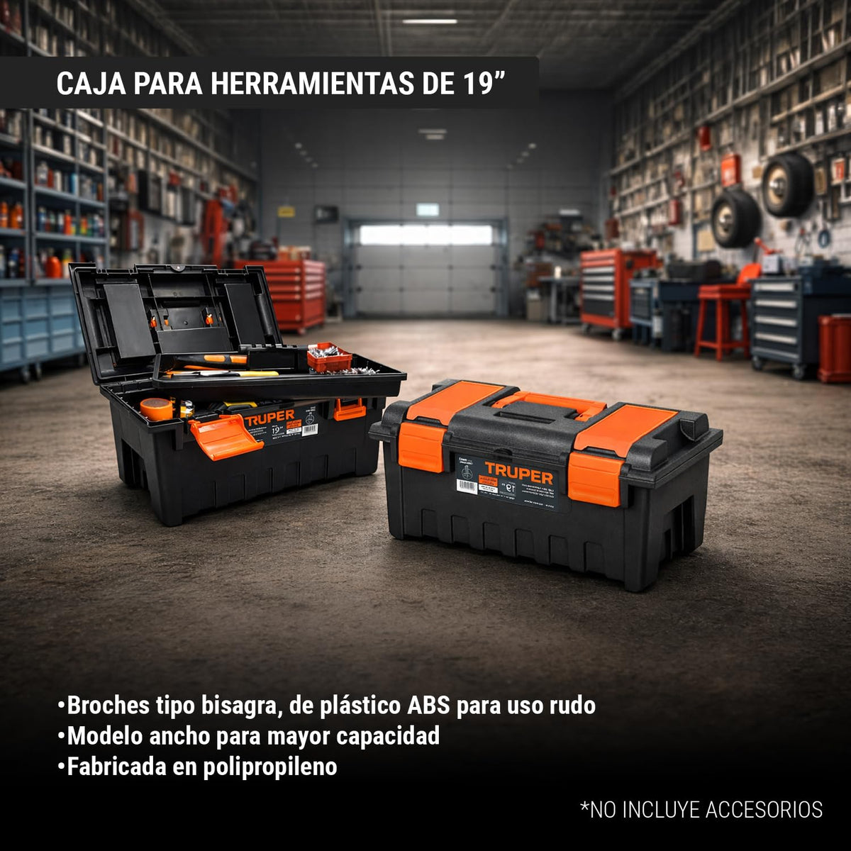 TRUPER COMBO-100, Rotomartillo/destornillador 1/2" 650W + caja de herramienta y organizador