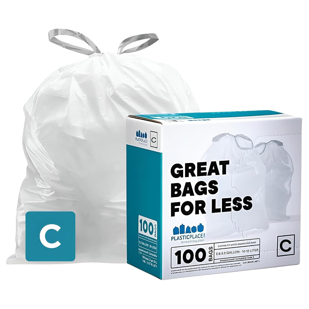 Plasticplace Bolsas de Basura Código M, 200 Piezas, 45 Litros - 100 Count (Pack of 1) - Código C