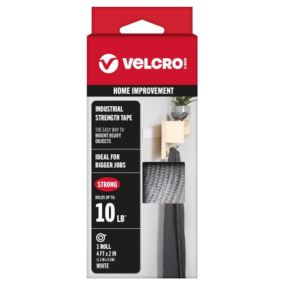 VELCRO Brand Cinta de Sujeción Industrial, Interior/Exterior - White - 1.2m x 5 cm - Sujetadores resistentes de la marca VELCRO