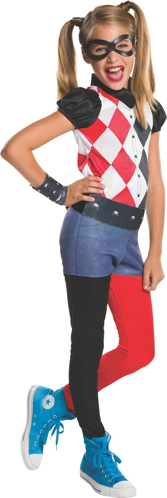 Rubie's - Disfraz de Harley Quinn de superhéroes de DC para niñas, tamaño mediano