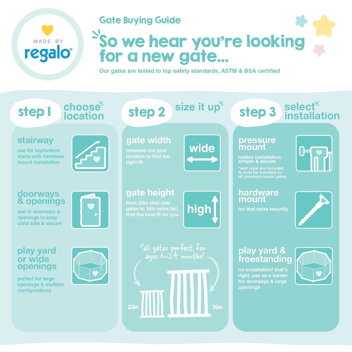 Regalo 2 en 1 extra alto Easy Swing Escalera y pasillo Paseo a través de la puerta del bebé, negro