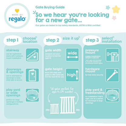 Regalo 2 en 1 extra alto Easy Swing Escalera y pasillo Paseo a través de la puerta del bebé, negro