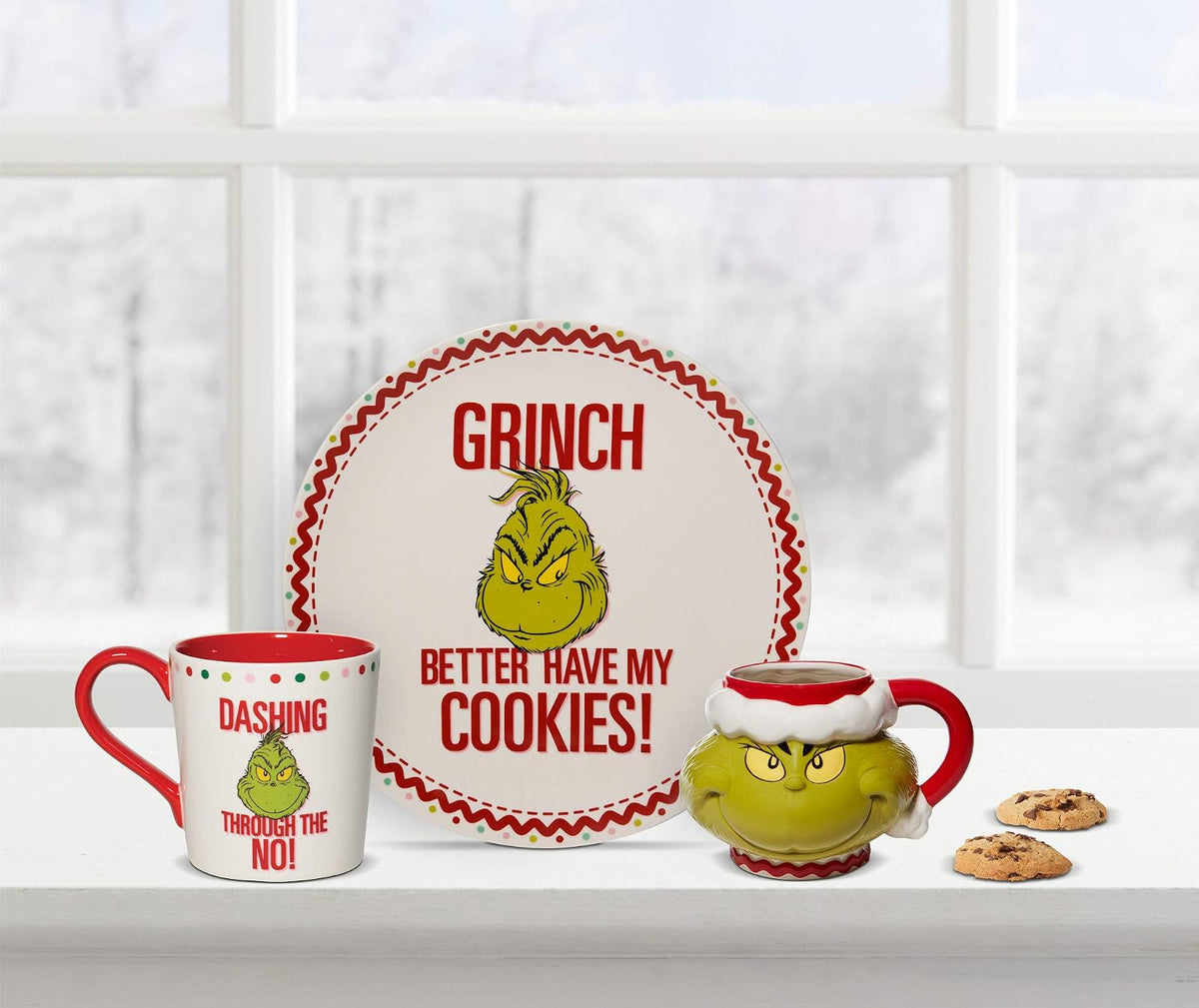 Department 56 Dr. Seuss Grinch Santa Face - Taza de café esculpida, 32 onzas, multicolor