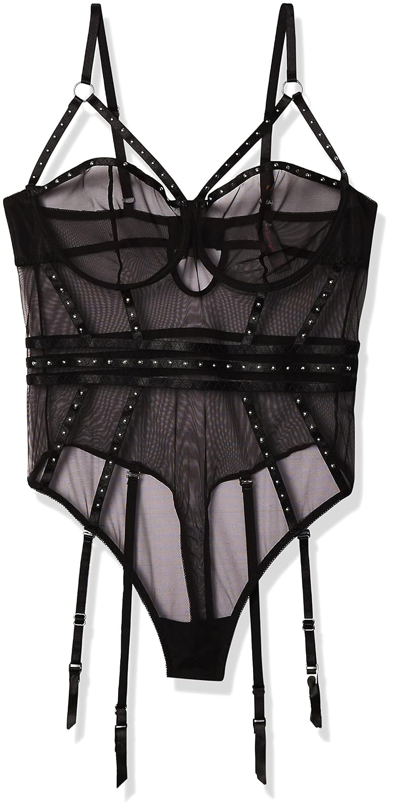 Dreamgirl Peluche de Malla elástica Muy Transparente con Aros LenceríaMujer