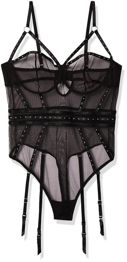 Dreamgirl Peluche de Malla elástica Muy Transparente con Aros LenceríaMujer