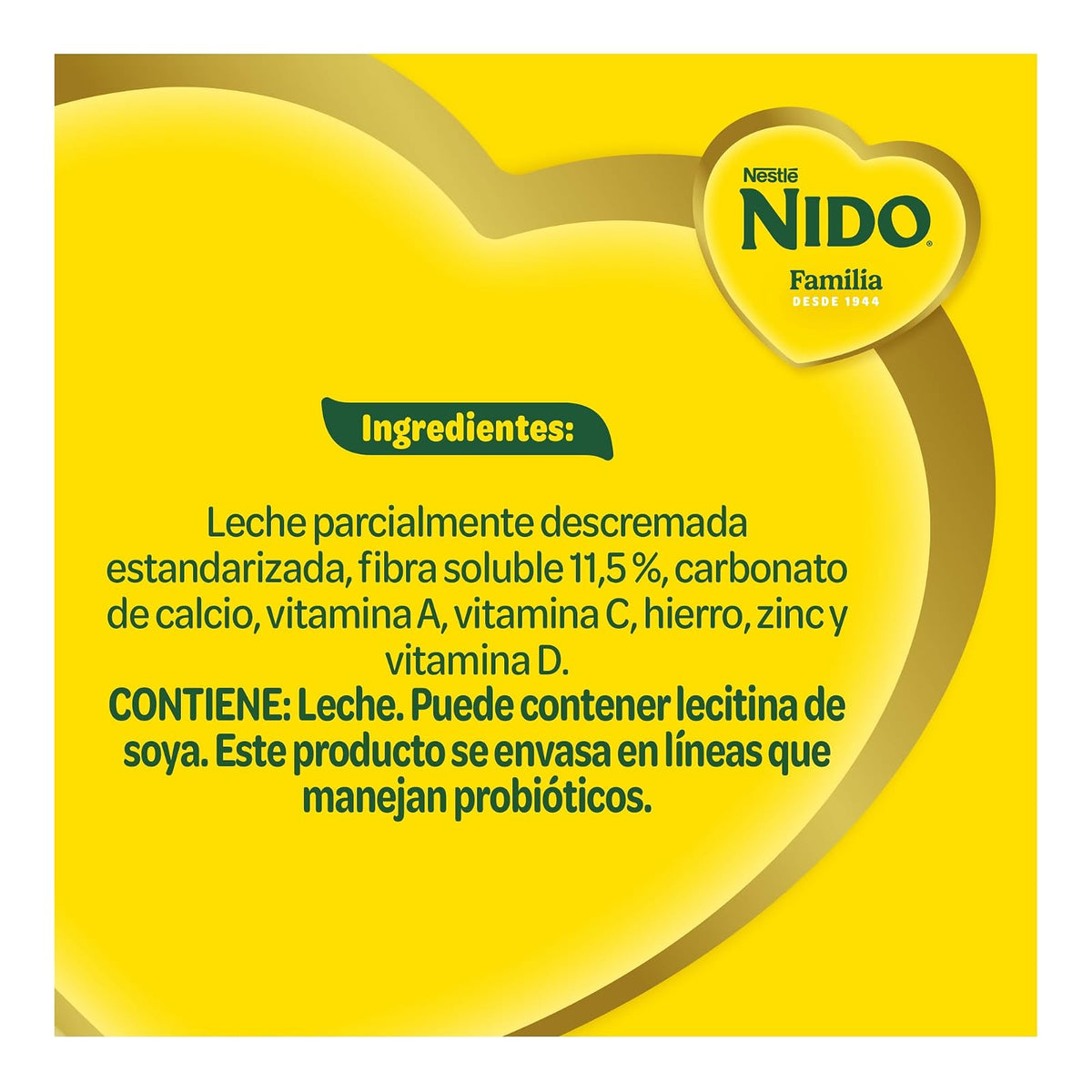 Nido Familia Leche Parcialmente Descremada en Polvo Adicionada con Fibra Lata de 1.56 kg
