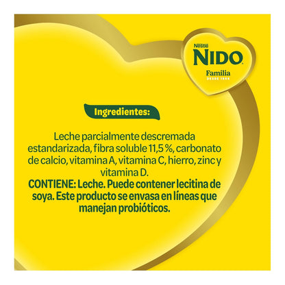 Nido Familia Leche Parcialmente Descremada en Polvo Adicionada con Fibra Lata de 1.56 kg
