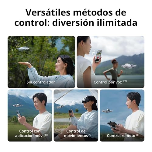 DJI Neo, dron mini con cámara 4K UHD para adultos | 135 g dron que vuela siguiéndote, despega desde la mano, seguimiento de objetivos, QuickShots (sin control remoto)