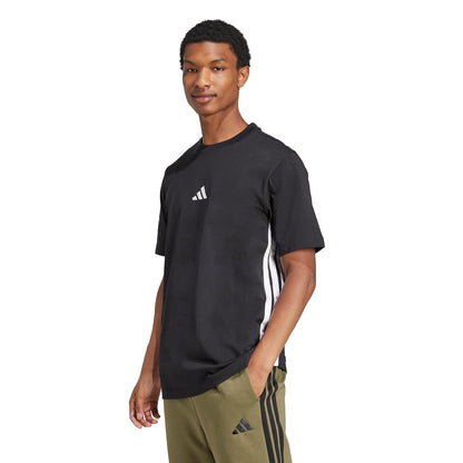 Adidas Essentials - Playera Deportiva de 3 Rayas para Hombre - CH - Negro - Blanco