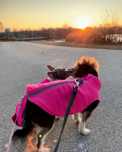Gooby Suéter de Forro Polar con Cremallera para Perro, Color Rosa, Talla XL, cálido suéter de Forro Polar con Correa de Doble Anillo en D, suéter de Invierno para Perros pequeños y Perros medianos
