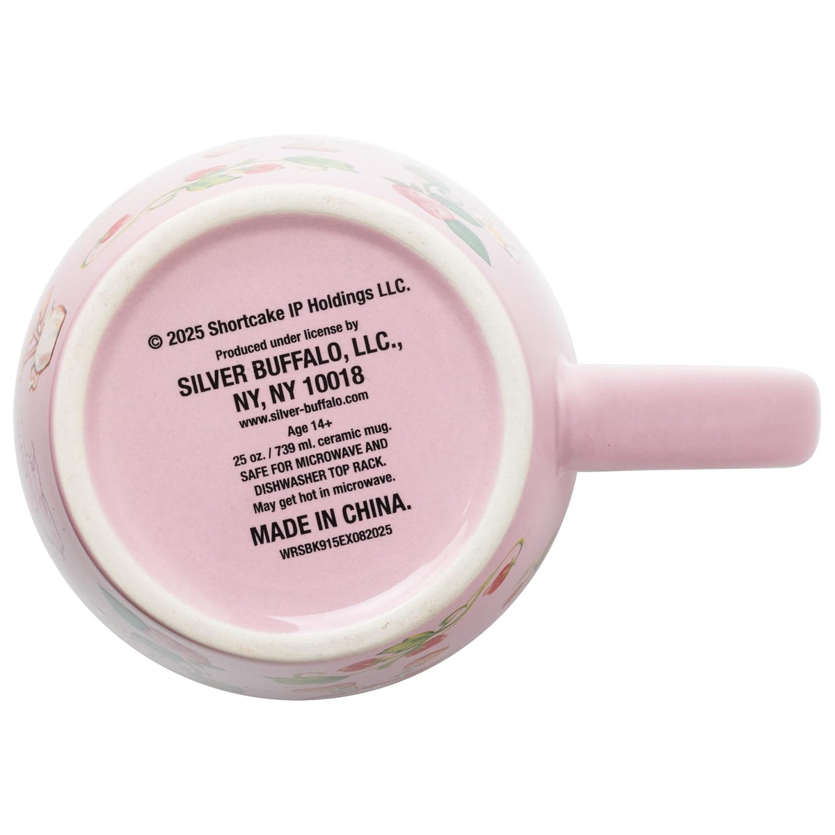 Silver Buffalo Strawberry Shortcake Berry Vines Toss Print Taza de cerámica curvada Jumbo de 25 onzas
