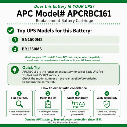 APC UPS - Reemplazo de batería APCRBC161, UPS BR1350MS y Otros